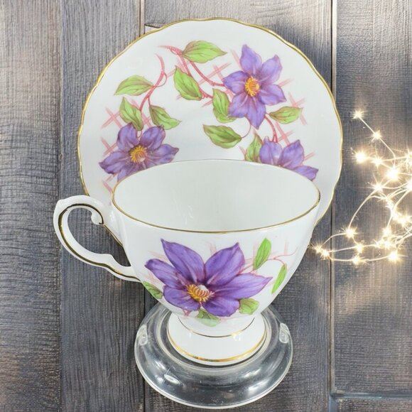 Tuscan English Bone China Teacup and Plate Cup And Saucer Set England Floral VTG - Picture 1 of 11